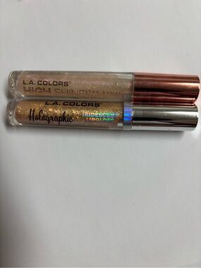L.A. COLORS Holographic & High Shine Lip Gloss Duo - Gold Iridescent
